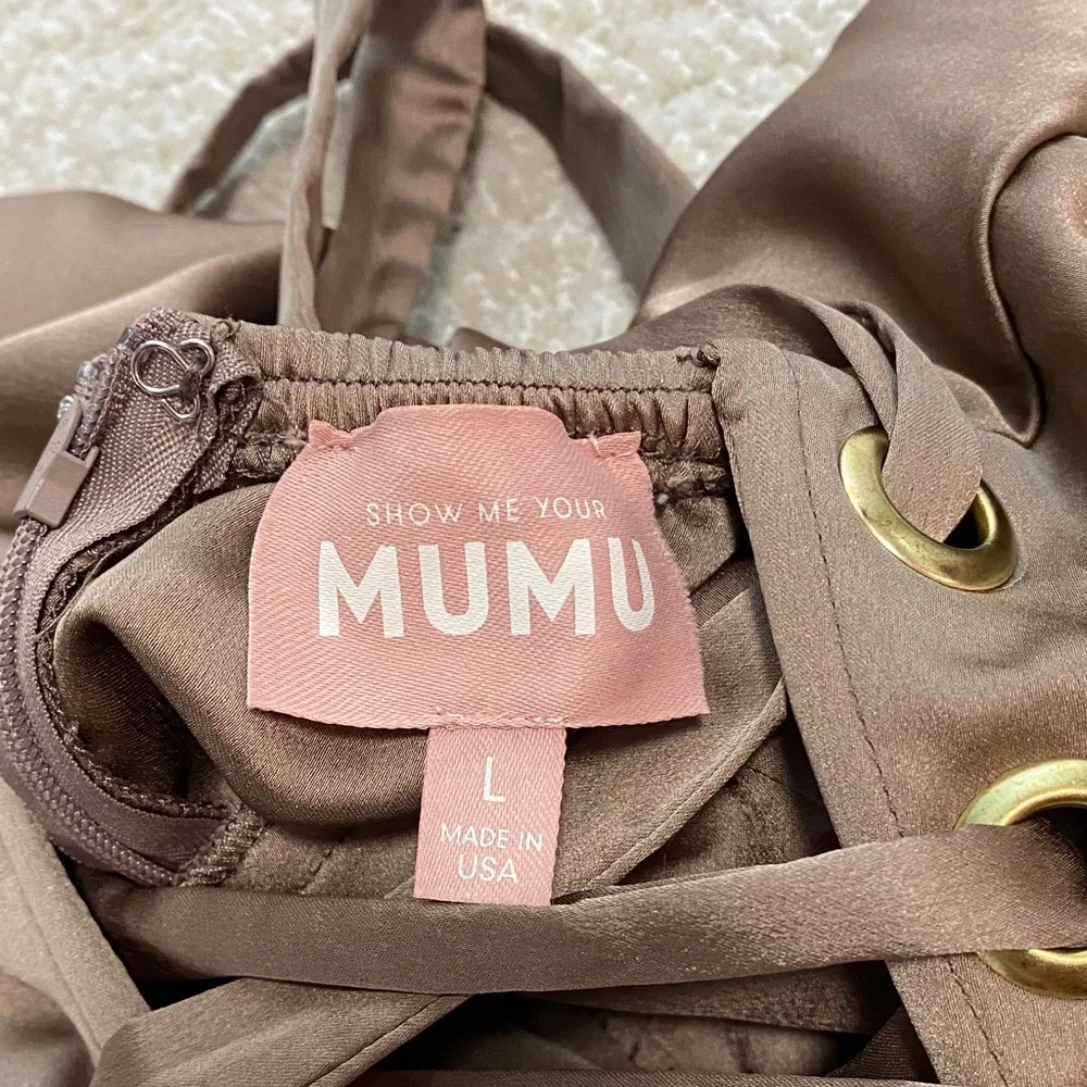 Show Me Your MuMu Tan Maxi Dress Size L - Picture 12 of 16